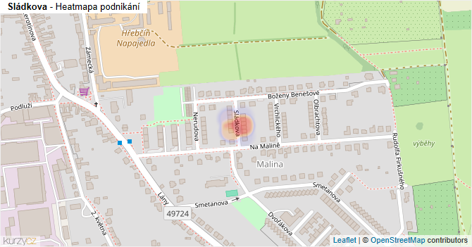 Sládkova - mapa podnikání
