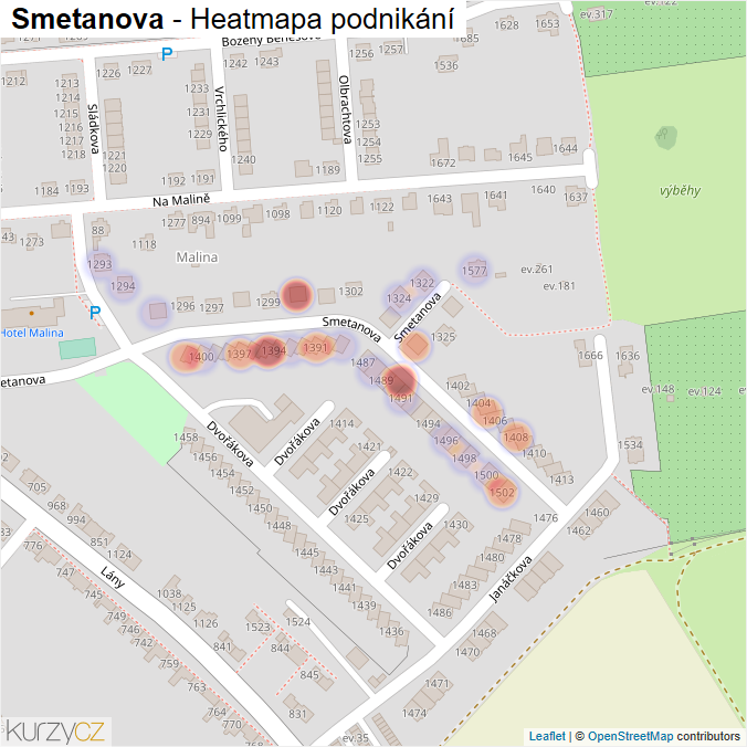 Mapa Smetanova - Firmy v ulici.