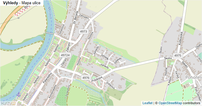 Výhledy - mapa ulice