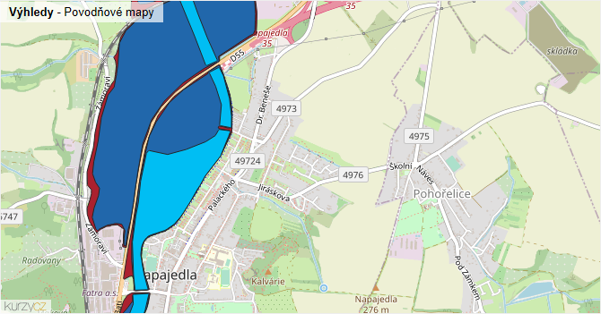 Výhledy - záplavové mapy stoleté vody