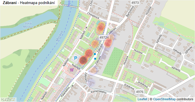 Zábraní - mapa podnikání