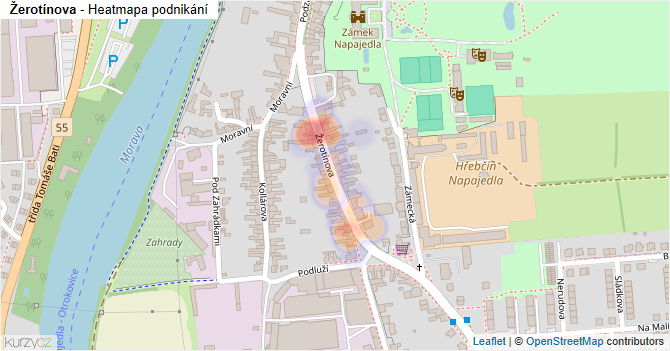 Žerotínova - mapa podnikání