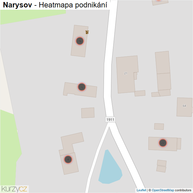 Mapa Narysov - Firmy v obci.