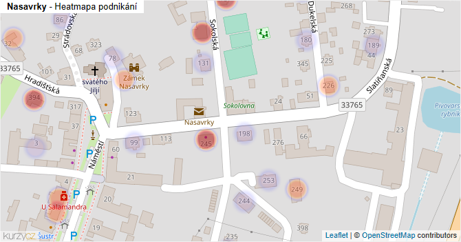 Nasavrky - mapa podnikání