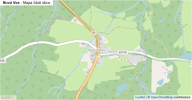 Nová Ves - mapa části obce