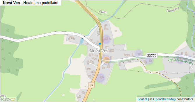 Nová Ves - mapa podnikání