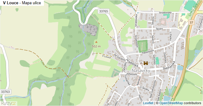 V Louce - mapa ulice