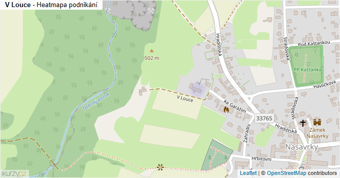 V Louce - mapa podnikání