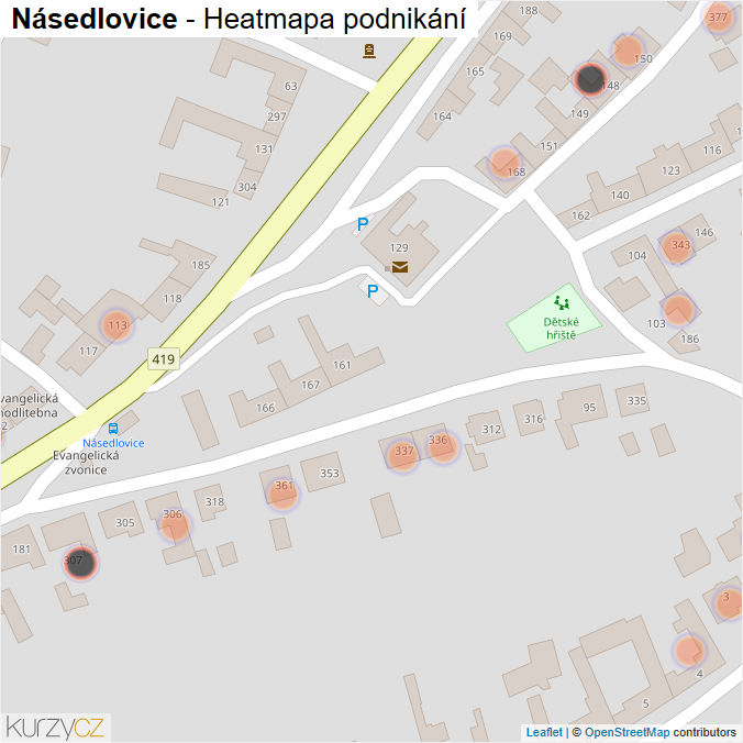 Mapa Násedlovice - Firmy v obci.