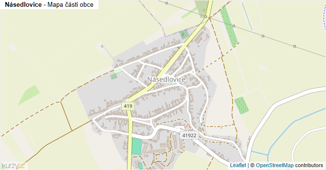 Násedlovice - mapa části obce