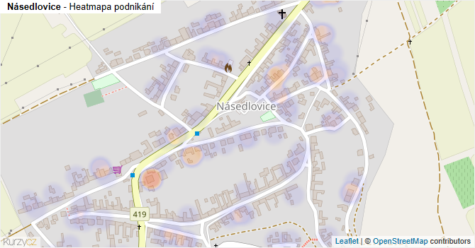 Násedlovice - mapa podnikání