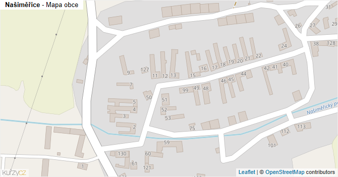 Našiměřice - mapa obce