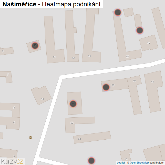 Mapa Našiměřice - Firmy v obci.