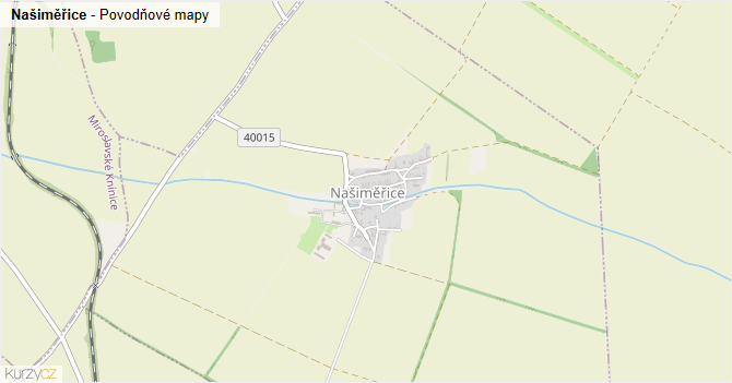 Našiměřice - záplavové mapy stoleté vody