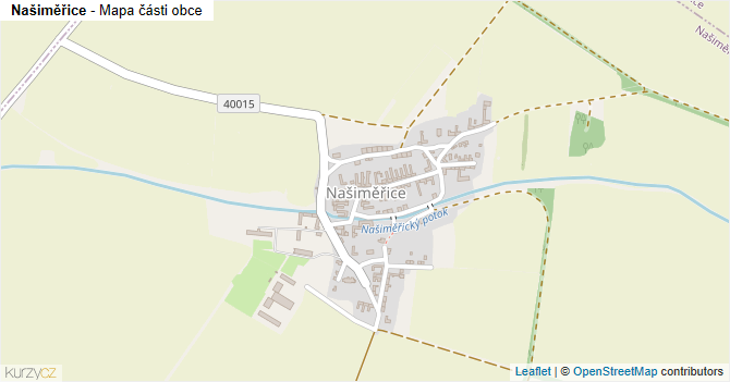 Našiměřice - mapa části obce