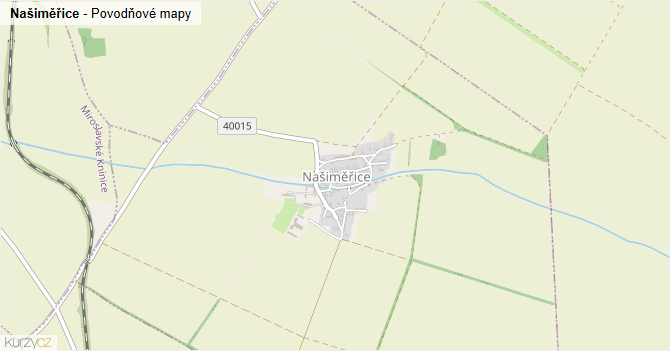 Našiměřice - záplavové mapy stoleté vody