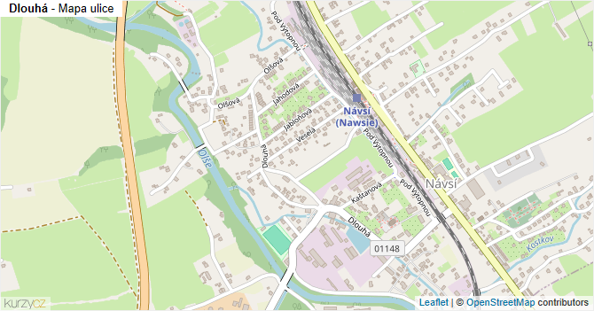 Dlouhá - mapa ulice
