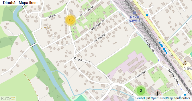 Dlouhá - mapa firem