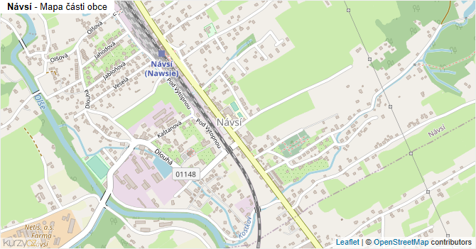 Návsí - mapa části obce
