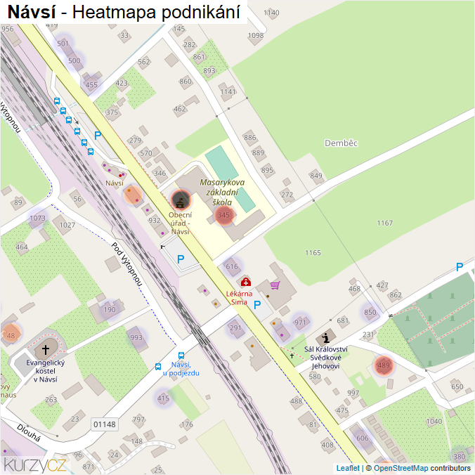 Mapa Návsí - Firmy v části obce.