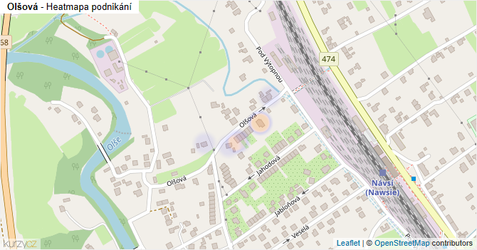 Olšová - mapa podnikání
