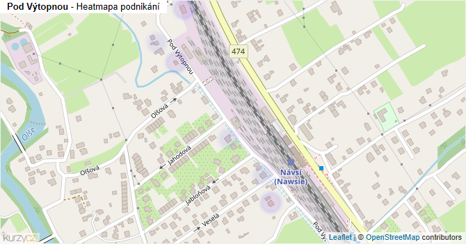 Pod Výtopnou - mapa podnikání