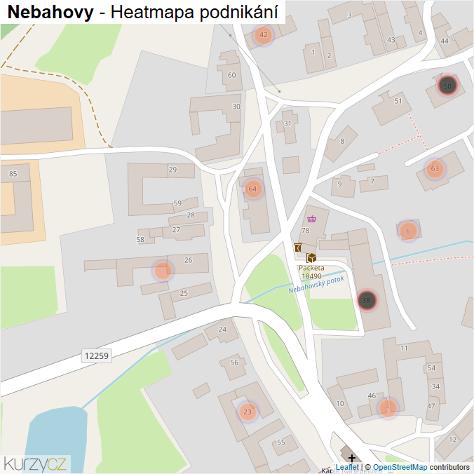 Mapa Nebahovy - Firmy v obci.