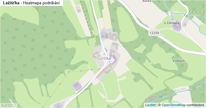 Lažišťka - mapa podnikání