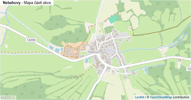 Nebahovy - mapa části obce