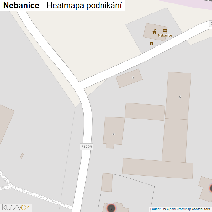 Mapa Nebanice - Firmy v obci.