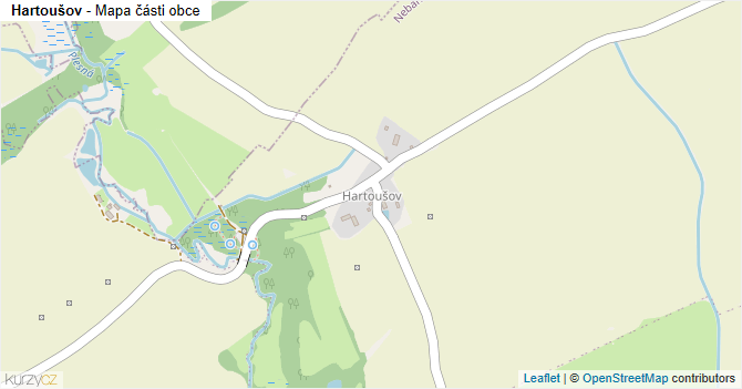 Hartoušov - mapa části obce