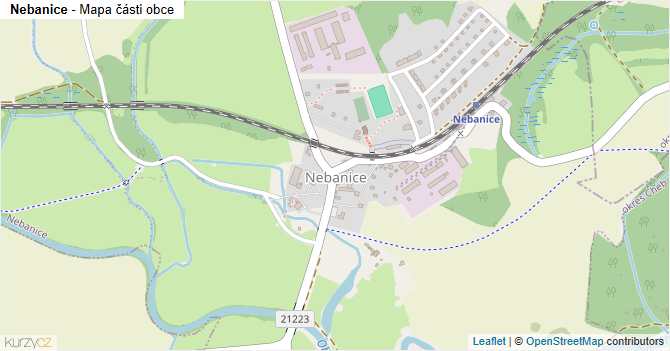 Nebanice - mapa části obce