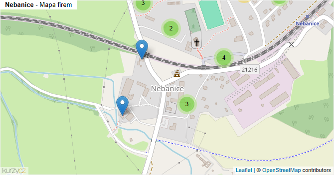 Nebanice - mapa firem