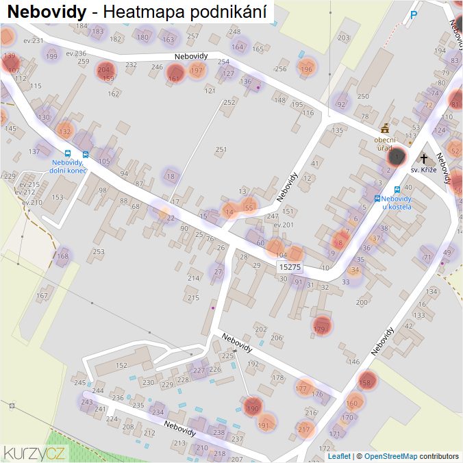 Mapa Nebovidy - Firmy v části obce.