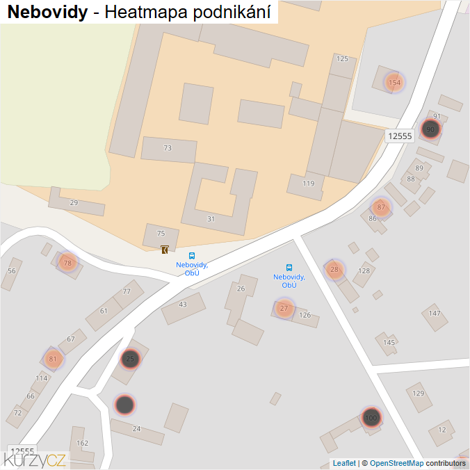 Mapa Nebovidy - Firmy v obci.