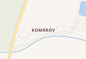 Komárov v obci Nechanice - mapa části obce