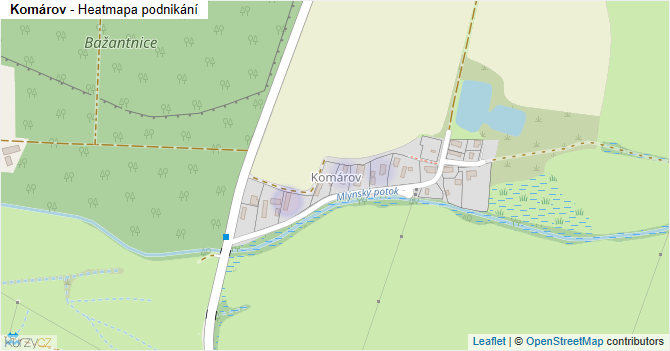 Komárov - mapa podnikání