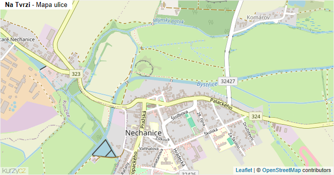 Na Tvrzi - mapa ulice