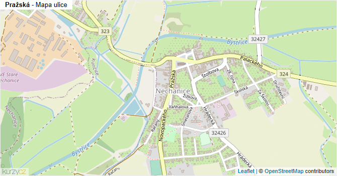 Pražská - mapa ulice