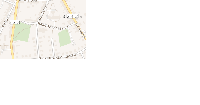 Raabova v obci Nechanice - mapa ulice
