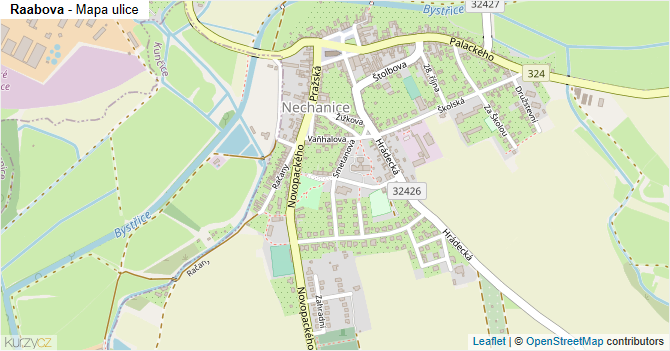 Raabova - mapa ulice