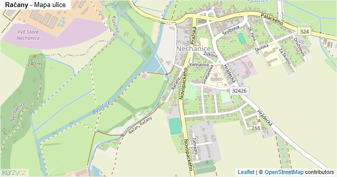 Račany - mapa ulice