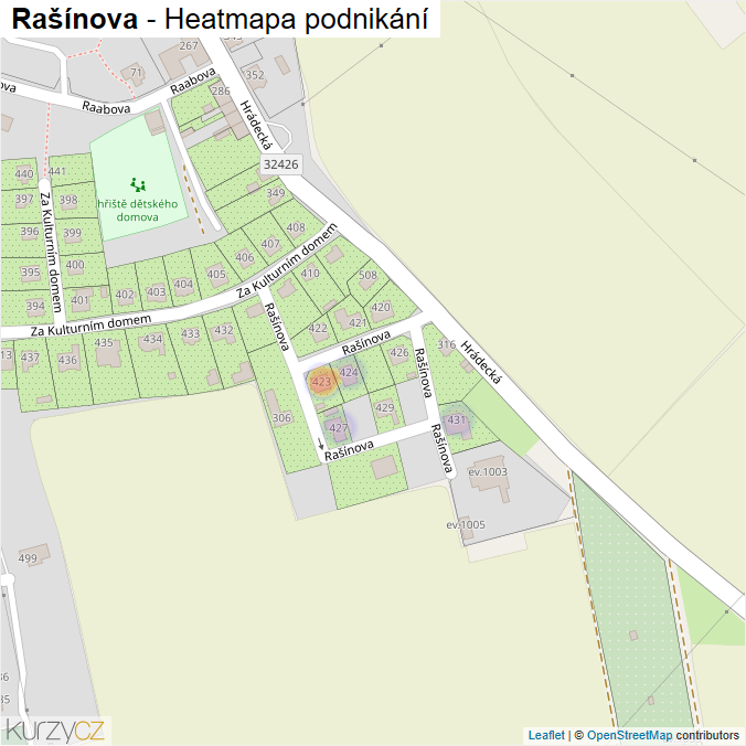Mapa Rašínova - Firmy v ulici.
