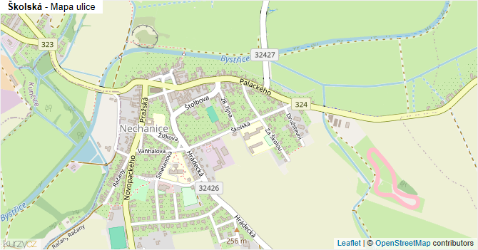 Školská - mapa ulice