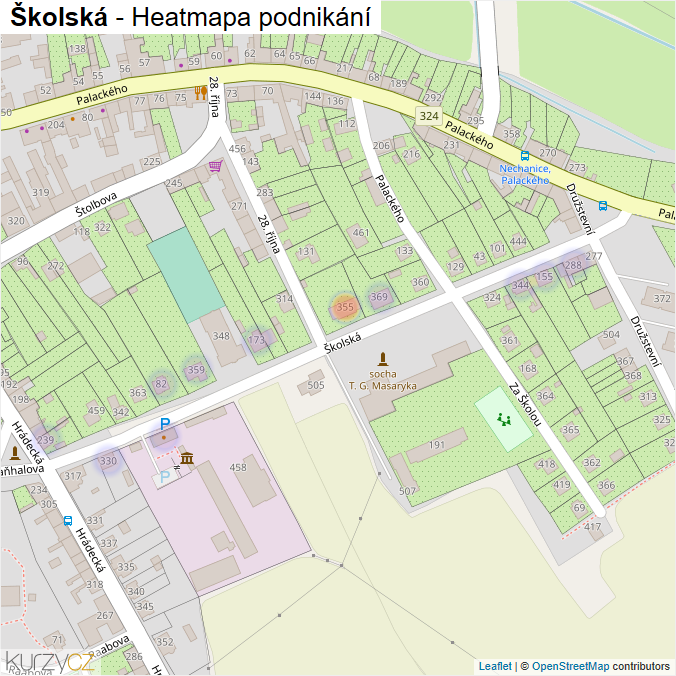 Mapa Školská - Firmy v ulici.