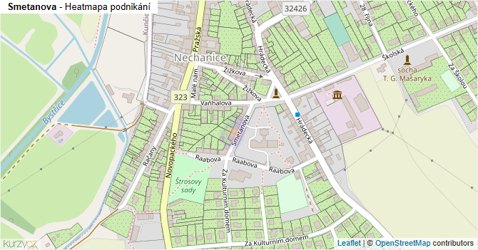 Smetanova - mapa podnikání