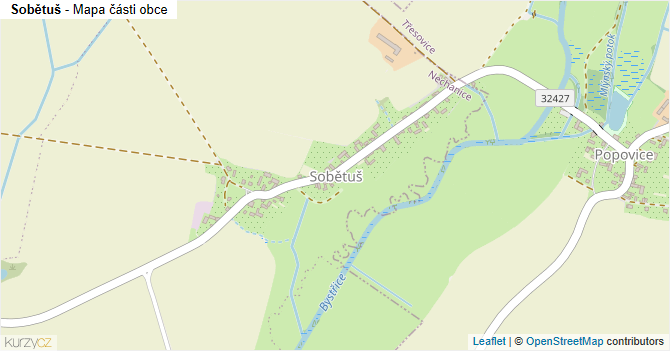 Sobětuš - mapa části obce