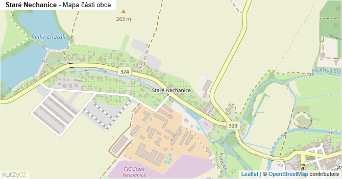 Staré Nechanice - mapa části obce
