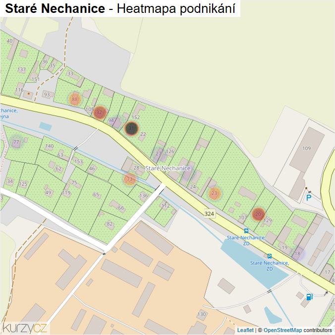 Mapa Staré Nechanice - Firmy v části obce.