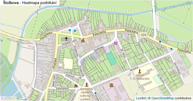 Štolbova - mapa podnikání